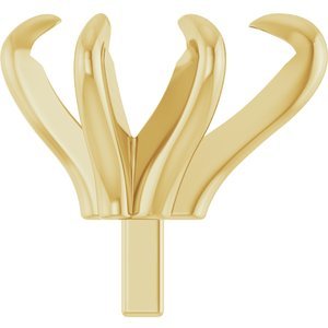 14K Geelgoud 7x5 mm Peer 6-Prong Pre-Notched Claw Zetkop met stift