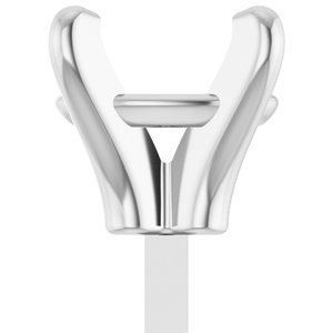 14K Witgoud 6.5x4.5 mm Ovaal 4-Prong Zetkop met stift
