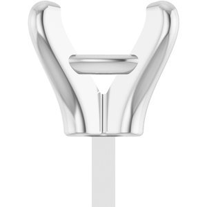 14K Witgoud 5x4 mm Ovaal 4-Prong Zetkop met stift
