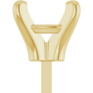 14K Geelgoud 5x4 mm Ovaal 4-Prong Zetkop met stift