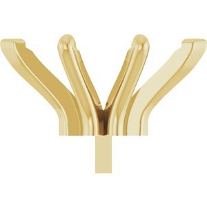 14K Geelgoud 11.5x6 mm Marquise 6-Prong V-End Pre-Notched Claw Zetkop met stift