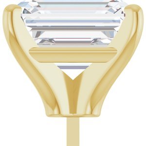 14K Geelgoud 11x9 mm Emerald 4-Prong Zetkop met stift - Afbeelding 5