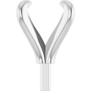 14K Witgoud 5.5 mm Cushion 4-Prong Pre-Notched Claw Zetkop met stift