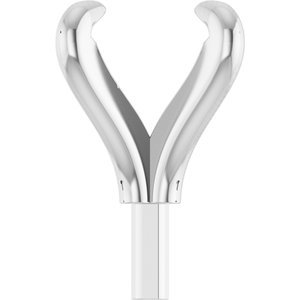 14K Witgoud 5 mm Cushion 4-Prong Pre-Notched Claw Zetkop met stift