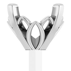 18K Witgoud 6 mm Cushion 4-Prong Lage Zetkop met stift