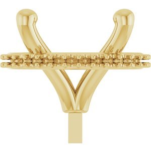 14K Geelgoud 10x8 mm Ovaal 4-Prong Hidden Halo-stijl Zetkop met stift