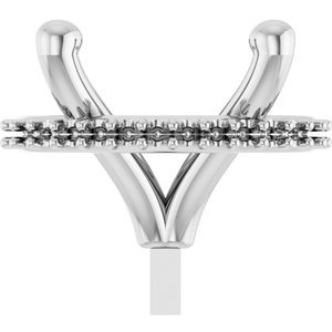 14K Witgoud 10x8 mm Ovaal 4-Prong Hidden Halo-stijl Zetkop met stift
