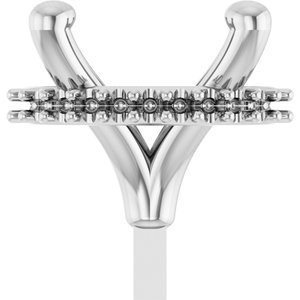 14K Witgoud 8x6 mm Ovaal 4-Prong Hidden Halo-stijl Zetkop met stift