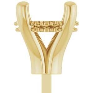 14K Geelgoud 6x6 mm Cushion 4-Prong Hidden Halo Zetkop met stift