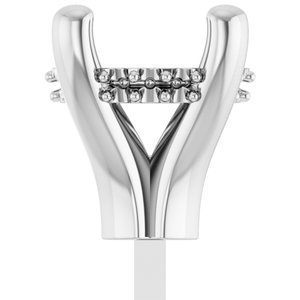 14K Witgoud 6x6 mm Cushion 4-Prong Hidden Halo Zetkop met stift