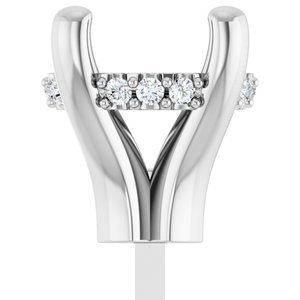 14K Witgoud 6.5x6.5 mm Cushion .05 CTW Natuurlijke Diamant Semi-Gezet Zetkop met stift