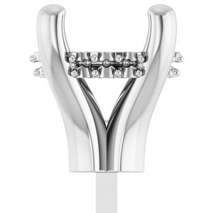 14K Witgoud 6.5x6.5 mm Cushion 4-Prong Hidden Halo Zetkop met stift