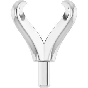 14K Witgoud 6.5x4.5 mm Ovaal 4-Prong Pre-Notched Claw Zetkop met stift