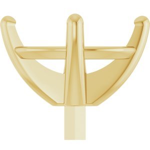18K Geelgoud 9x7 mm Ovaal 4-Prong Zetkop met stift