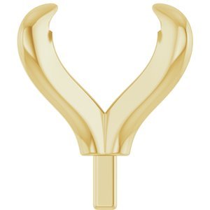 14K Geelgoud 8.5x6.5 mm Ovaal 4-Prong Pre-Notched Claw Zetkop met stift