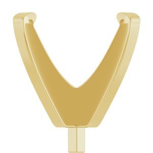 18K Geelgoud 10.4 mm Rond 4-Prong Lage Zetkop met stift
