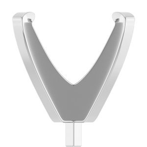 18K Witgoud 10.4 mm Rond 4-Prong Lage Zetkop met stift