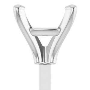 14K Witgoud 6x6 mm Cushion 4-Prong Zetkop met stift