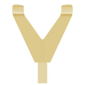 14K Geelgoud 6 mm Princess V-Prong Hoge Zetkop met stift