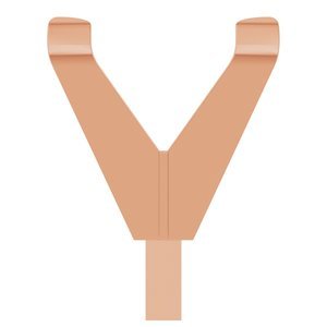 14K Roségoud 6 mm Princess V-Prong Hoge Zetkop met stift