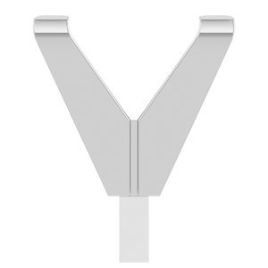 14K Witgoud 6.5 mm Princess V-Prong Hoge Zetkop met stift