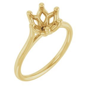 14K Geelgoud 7.4 mm Rond Verlovings Ring Montuur