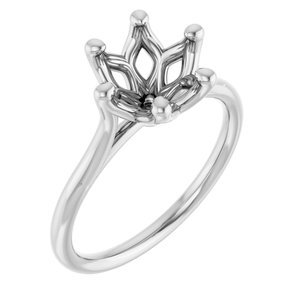 18K Witgoud 8.2 mm Rond Verlovings Ring Montuur