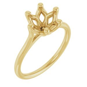 14K Geelgoud 8 mm Rond Verlovings Ring Montuur