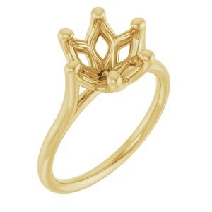 14K Geelgoud 8.8 mm Rond Verlovings Ring Montuur