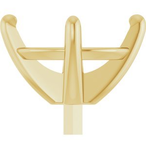 14K Geelgoud 10x8 mm Ovaal 4-Prong Zetkop met stift