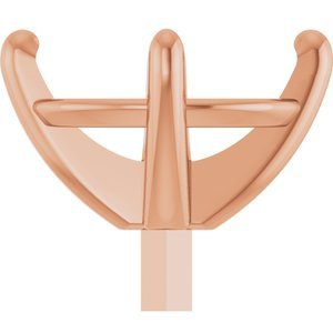 14K Roségoud 8.5x6.5 mm Ovaal 4-Prong Zetkop met stift
