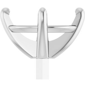 14K Witgoud 8.5x6.5 mm Ovaal 4-Prong Zetkop met stift