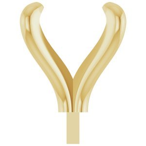 18K Geelgoud 9 mm Cushion 4-Prong Pre-Notched Claw Zetkop met stift