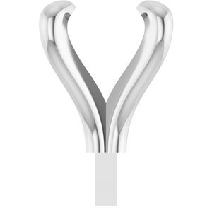 14K Witgoud 6.5 mm Cushion 4-Prong Pre-Notched Claw Zetkop met stift