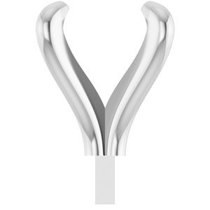 14K Witgoud 7.5 mm Cushion 4-Prong Pre-Notched Claw Zetkop met stift