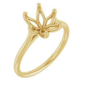 14K Geelgoud 10x8 mm Ovaal Verlovings Ring Montuur