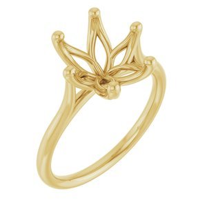 14K Geelgoud 11x9 mm Ovaal Verlovings Ring Montuur