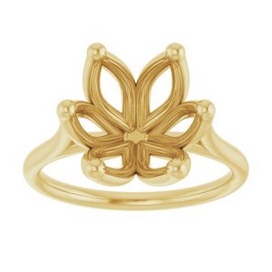 14K Geelgoud 10x10 mm Cushion Verlovings Ring Montuur - Afbeelding 3