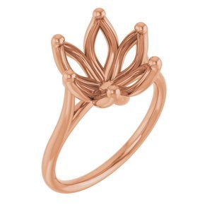 14K Roségoud 10x10 mm Cushion Verlovings Ring Montuur