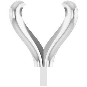 14K Witgoud 10 mm Cushion 4-Prong Pre-Notched Claw Zetkop met stift
