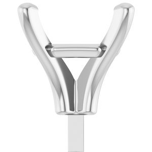 18K Witgoud 7x7 mm Asscher 4-Prong Zetkop met stift