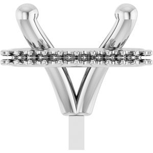 14K Witgoud 9x7 mm Ovaal 4-Prong Hidden Halo-stijl Zetkop met stift