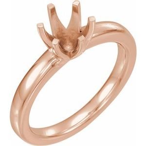 18K Roségoud 6.5 mm Rond Medium 6-poot Solstice Solitair Ring Montuur