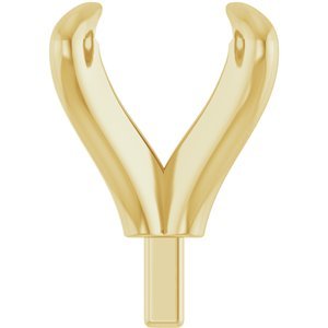 14K Geelgoud 7x5 mm Ovaal 4-Prong Pre-Notched Claw Zetkop met stift