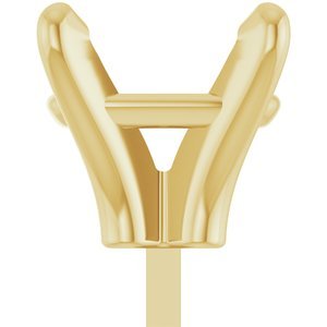 14K Geelgoud 8.6x6.6 mm Elongated Cushion 4-Prong Zetkop met stift