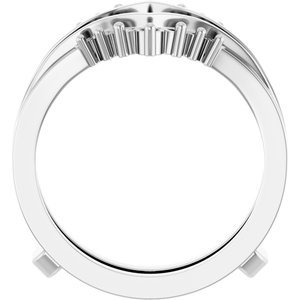 14K Witgoud 2 mm Rond Ring Guard Montuur - Afbeelding 2