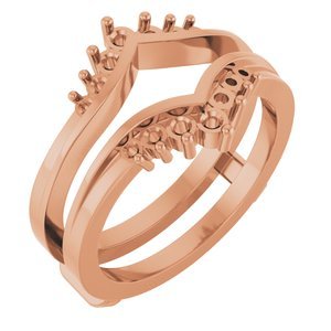14K Roségoud 2 mm Rond Ring Guard Montuur