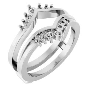 14K Witgoud 2 mm Rond Ring Guard Montuur