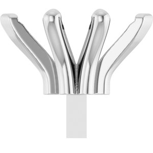 14K Witgoud 7x4 mm Marquise 6-Prong V-End Pre-Notched Claw Zetkop met stift