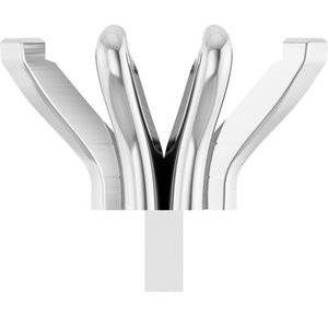 14K Witgoud 8x4 mm Marquise 6-Prong Claw V-End Pre-Notched Zetkop met stift